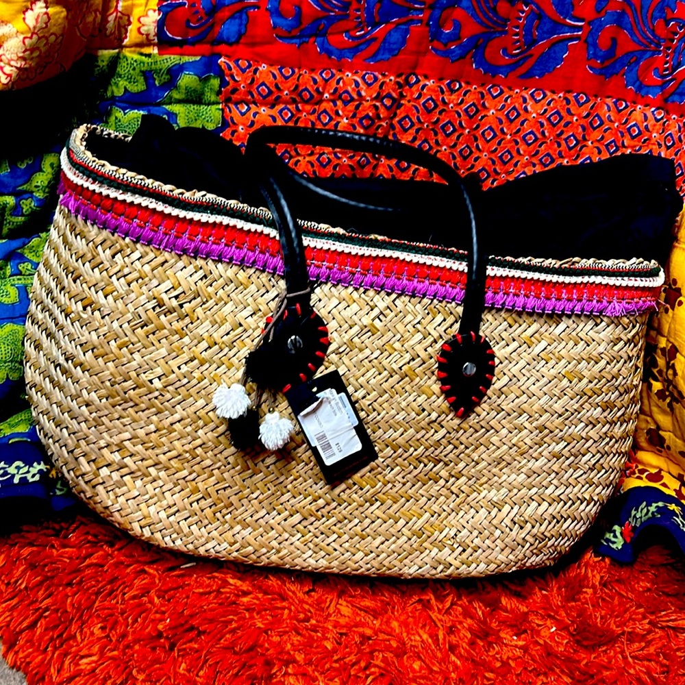 Scotch and Soda Maison Scotch Large Raffia beach tote BNWT
